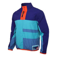 Men's Nike As Nk Flight Half Zipper Stand Collar Colorblock Blue Jacket CN8509-359