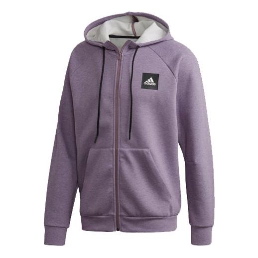 adidas Mhe Fz Sta Casual Sports Hooded Jacket Purple FI4046