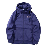 Li-Ning Sports Fashion Series Logo Printing Fleece Lined Stay Warm Zipper Jacket 'Blue' AWDPD23-16