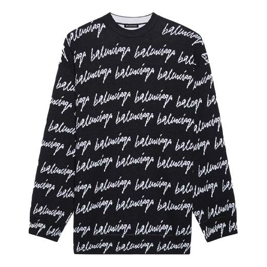 Balenciaga All Over Logo Jumper 'Black' 625984T31841070