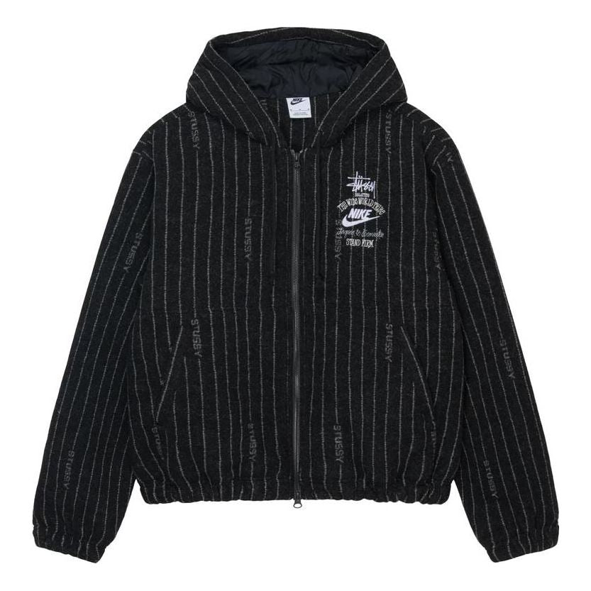 Nike x Stssy Striped Wool Jacket (Asia Sizing) 'Black' DR4413-010