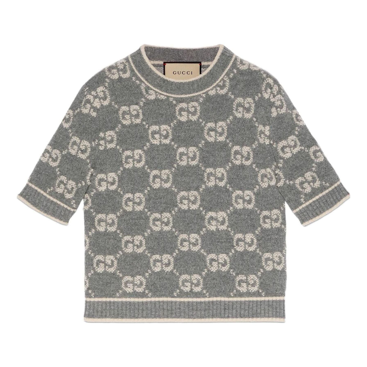 (WMNS) Gucci GG Wool Boucl Jacquard Top 'Grey Ivory' 770059-XKCNA-1130
