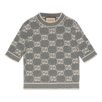 (WMNS) Gucci GG Wool Boucl Jacquard Top 'Grey Ivory' 770059-XKCNA-1130