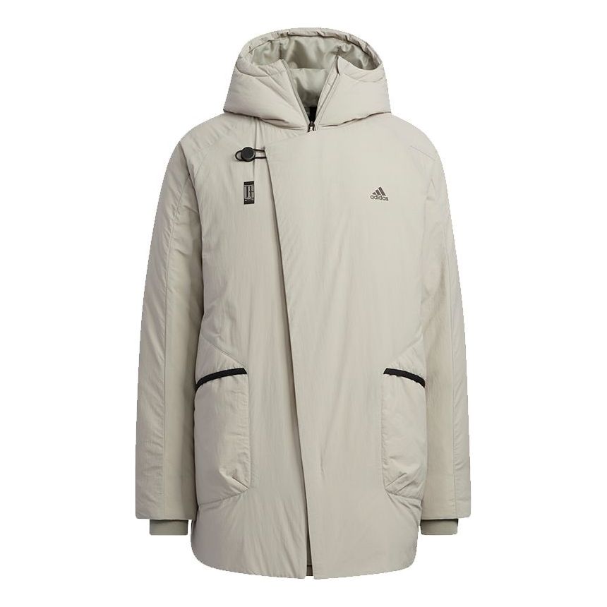 adidas Wuji Down Jkt Series Outdoor Sports Stay Warm mid-length hooded down Jacket Gray H23103