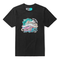Men's Vans Printing Sports Round Neck Short Sleeve Black VN0A3ZNOBLK