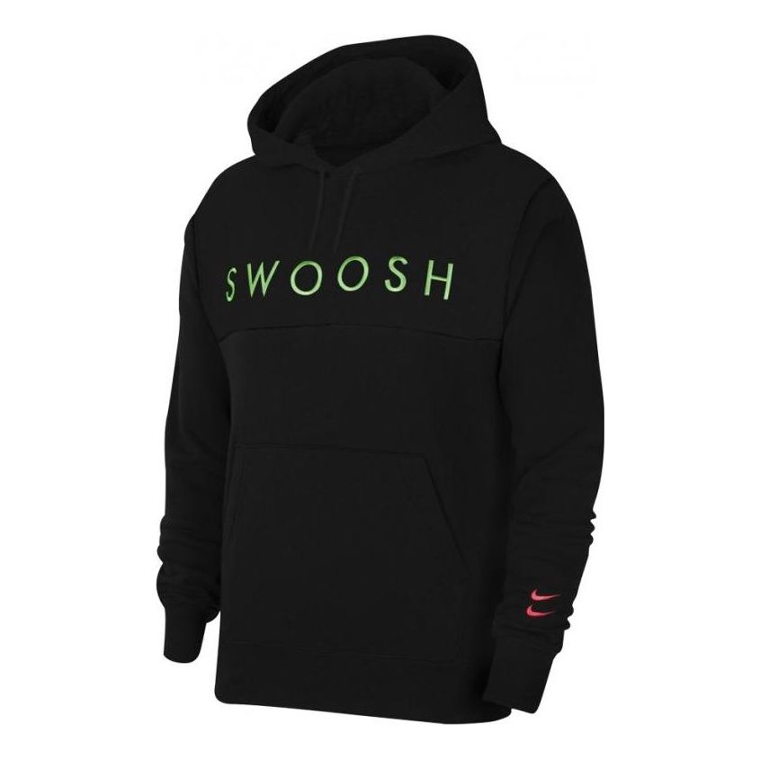 Nike Sportswear Swoosh Logo Hoodie 'Black Green' CZ5569-011