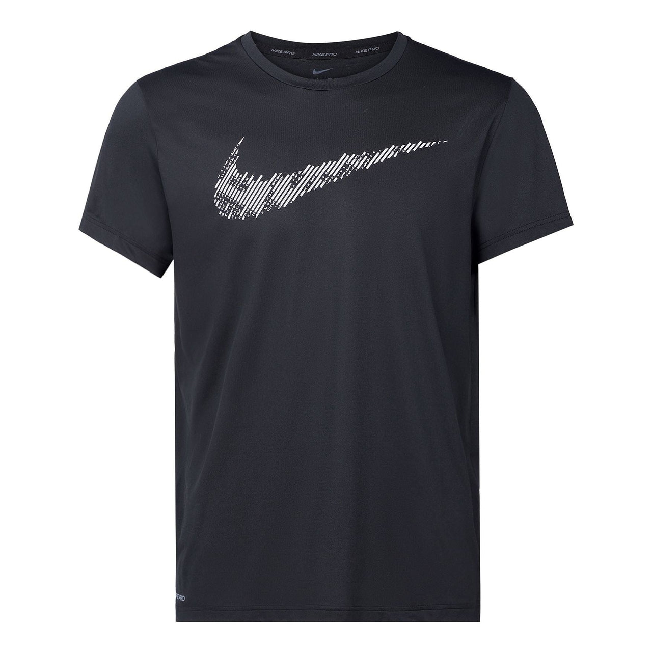 Nike Stripe Logo Printing Training Sports Short Sleeve Black DD1622-010