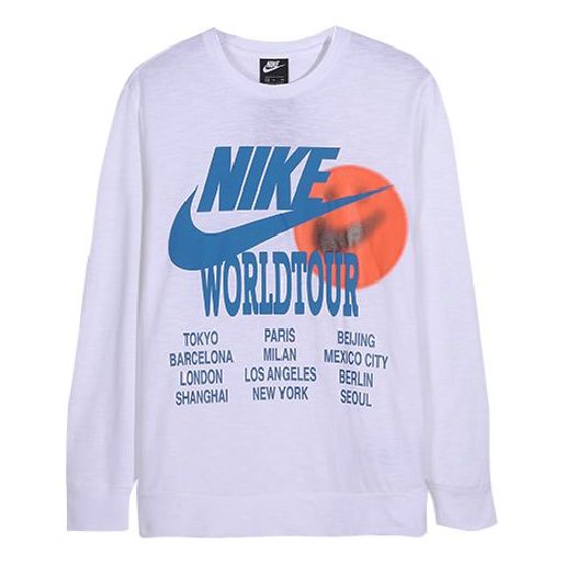 Nike MENS Sports Casual Letter Print Crew-neck White DA0630-100