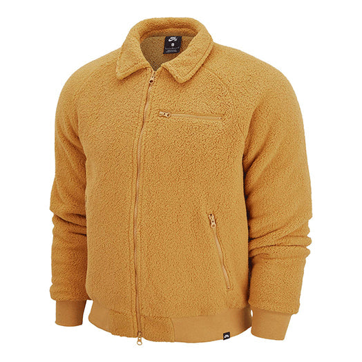 Nike SB Sherpa Casual Zipper Design lapel Skateboard Jacket Yellow DM0873-712