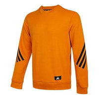 Men's adidas Stripe Sports Round Neck Pullover Yellow H46541