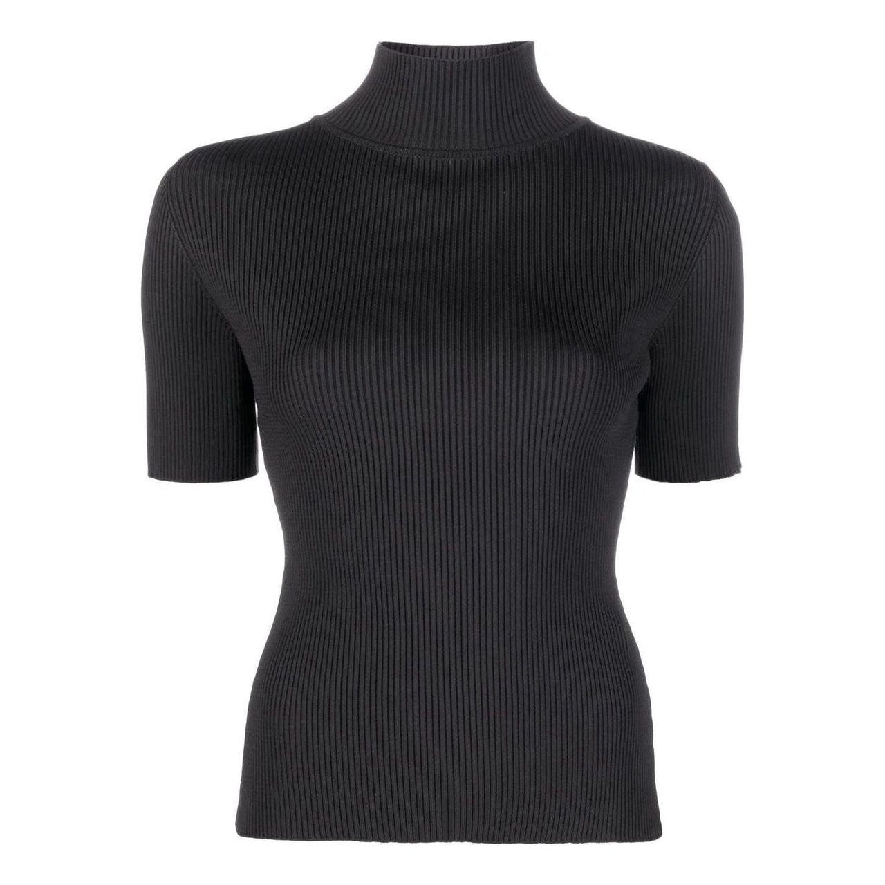 (WMNS) Off-White Logo-Trim Ribbed T-shirt 'Black' OWHF010C99KNI0011009