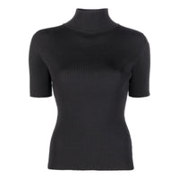 (WMNS) Off-White Logo-Trim Ribbed T-shirt 'Black' OWHF010C99KNI0011009