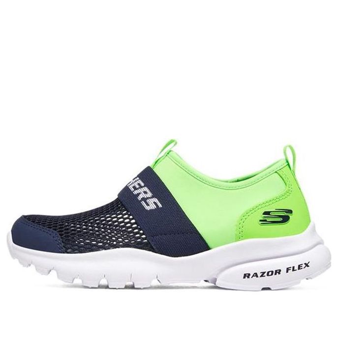 (GS) Skechers Razor Flex 'Black Green' 403776L-NVLM