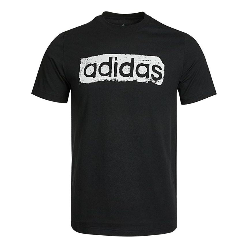 adidas M Brshstrk V4 T Logo Printing Sports Round Neck Short Sleeve Black GL3034