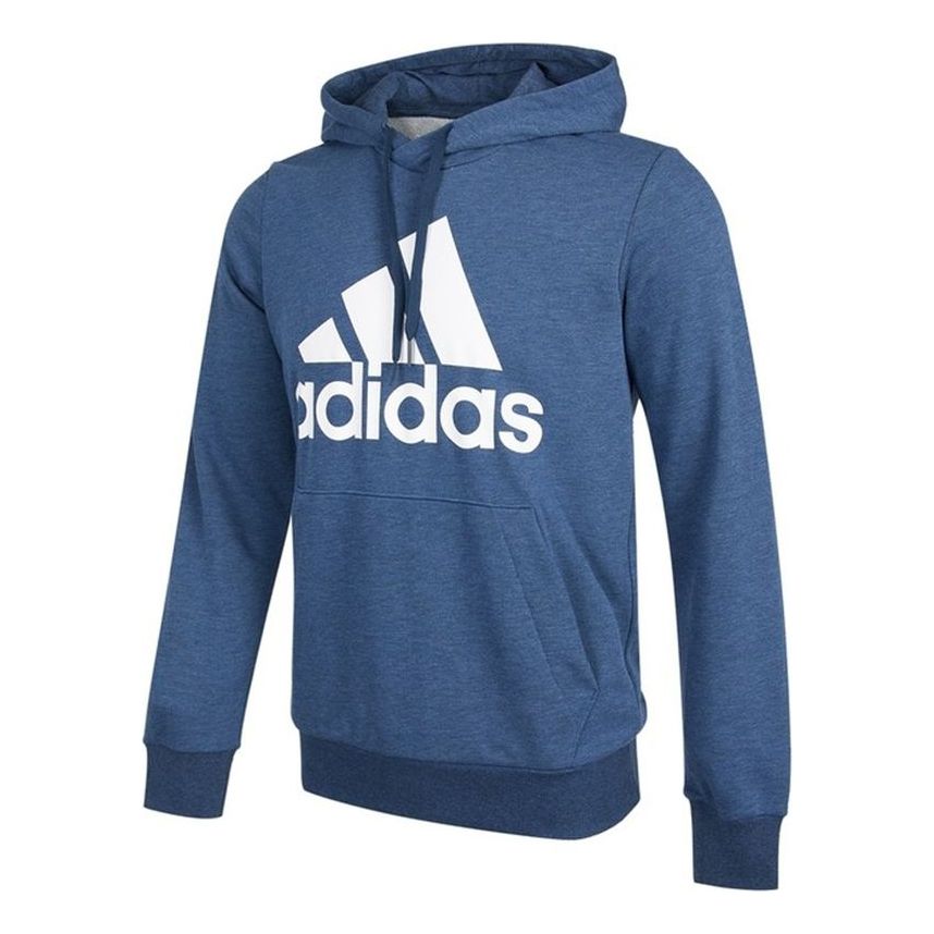 Men's adidas Bl Ft Hd Logo Printing Sports Knit Pullover Navy Blue GM6965