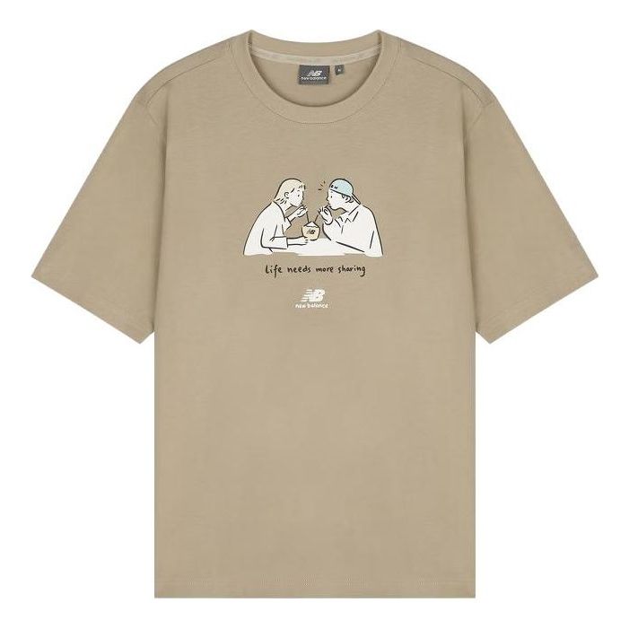 New Balance Graphic Print Tee 'Beige White' 5ED26041-LBE