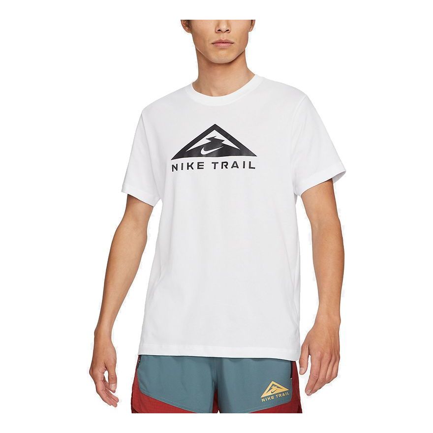 Nike Dri-fit Pattern Printing Round Neck Short Sleeve White CZ9804-100