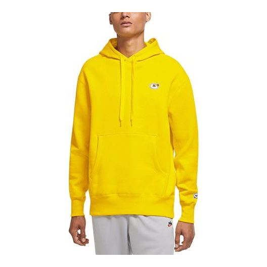 Nike Sportswear Airmoji Embroidered Pattern Knit Fleece Yellow CU4259-731