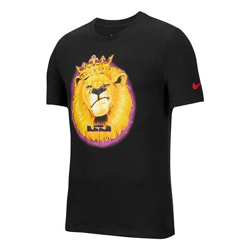 Nike DRI-FIT Printing Round Neck Short Sleeve Black CW5015-010