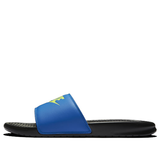 Nike Benassi JDI Mismatch Fashion Unisex Blue Black Slippers 'Black' 818736-074
