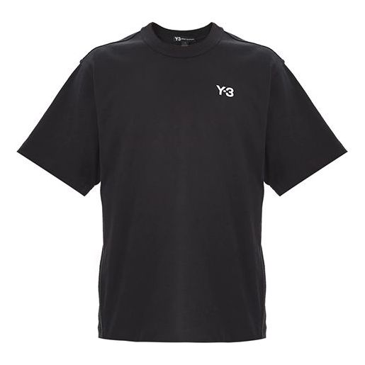 Men's Y-3 Alphabet Logo Casual Short Sleeve Black T-Shirt FP8696