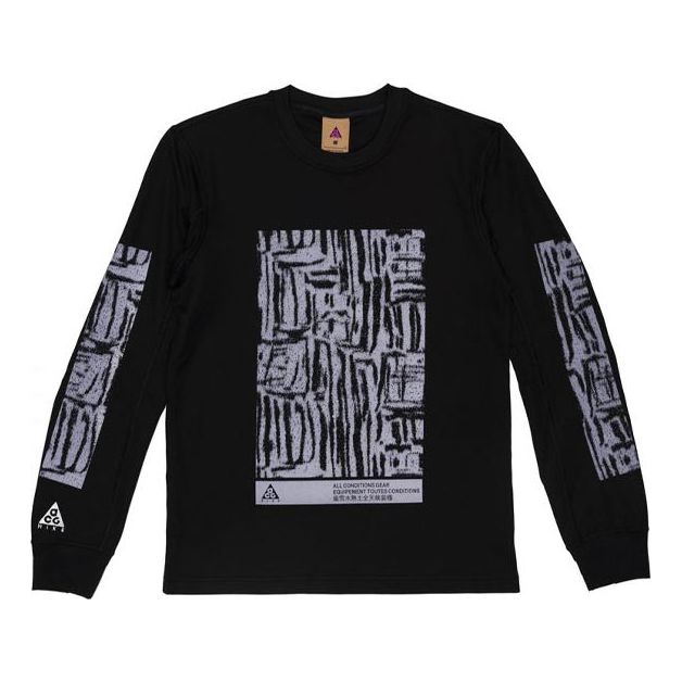 Men's Nike ACG Waffle Casual Sports Printing Pullover Long Sleeves BQ7205-010