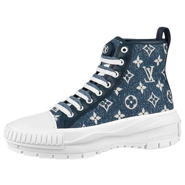 (WMNS) LOUIS VUITTON Squad Ankle Sneakers 'Denim with Monogram' 1A9S12