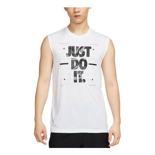 Nike Dri-FIT Camo Sleeveless T-Shirt 'White' FJ2449-100