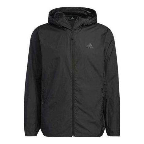 adidas Windbreaker Hooded Jackets 'Black' HE7366