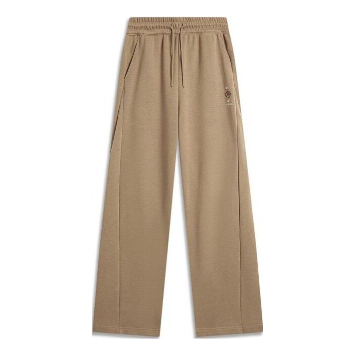 (WMNS) Li-Ning Chinese Culture Loose Fit Knit Pants 'Khaki' AKLT752-3