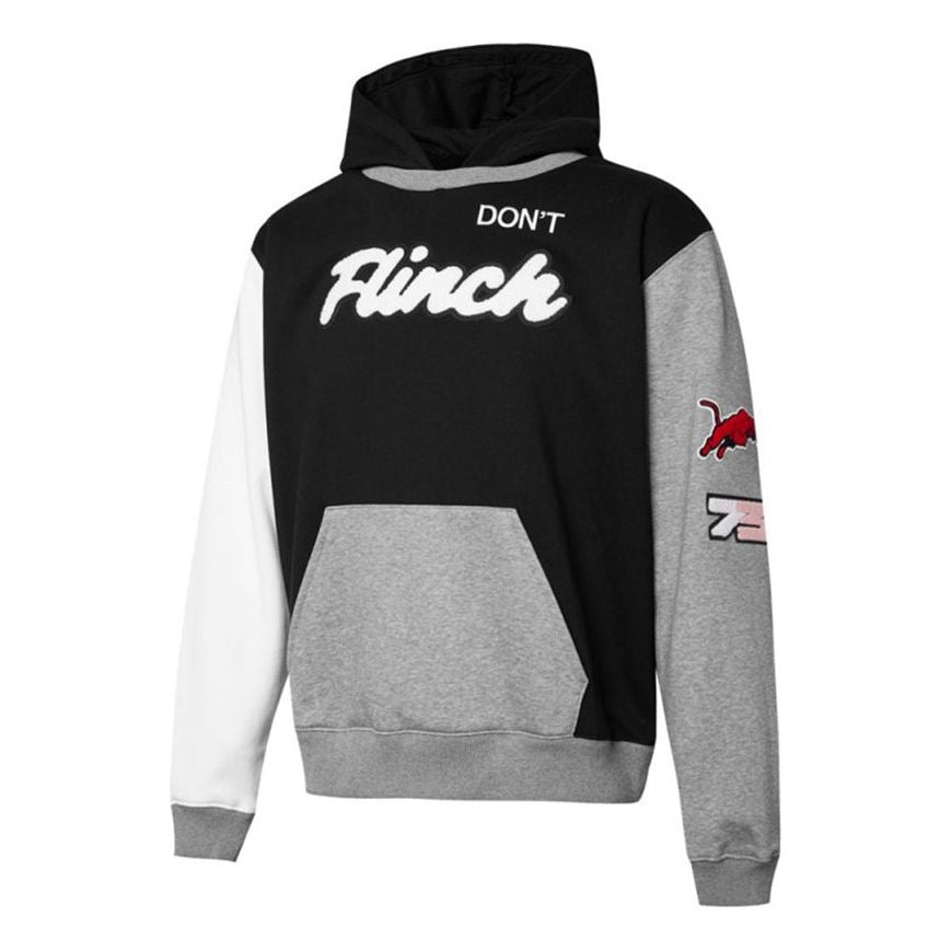PUMA Combine Embroidered Pattern Contrasting Colors Knit Sports Black 532102-03