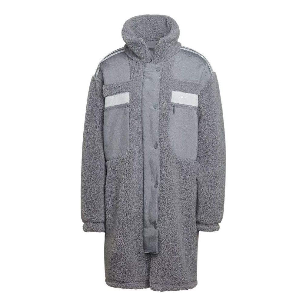 (WMNS) adidas Elongated Polar Fleece Jacket 'Grey' HK5256