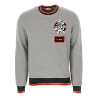 DIOR Rose Embroidered Cotton Crewneck Pullover For Men Grey 733J613M0500-830