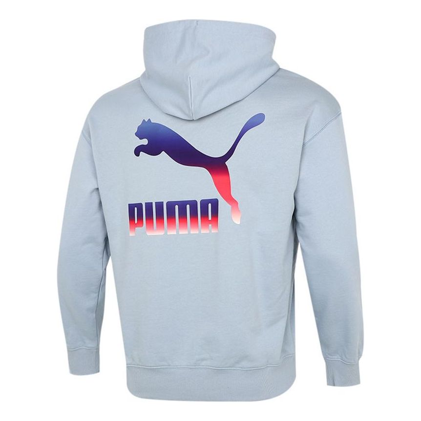PUMA Logo Hoodie 'Light Blue' 534443-61