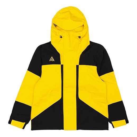Men's Nike ACG Gore-tex Waterproof Zipper Hooded Jacket Yellow Black BQ7195-728