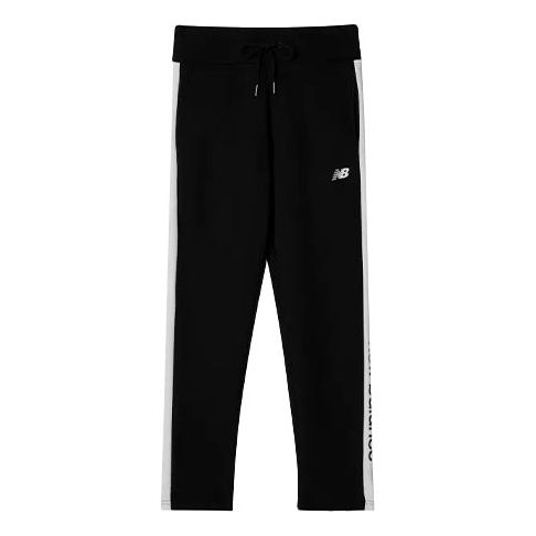 (WMNS) New Balance Striped Track Pants 'Black White' AWP93580-BK