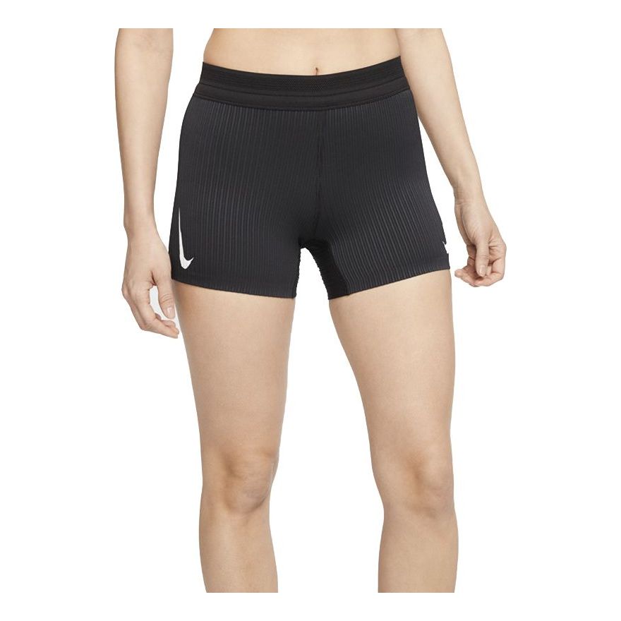 (WMNS) Nike Aeroswift Casual Sports Breathable Tight Running Shorts Black CJ2368-010