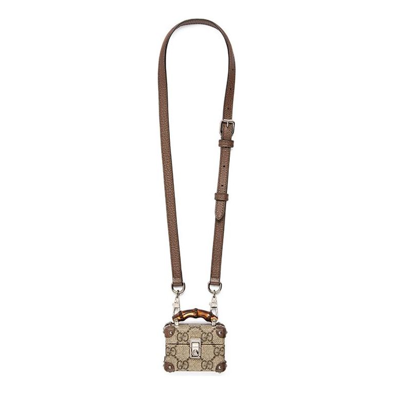 Gucci Unisex Canvas Old Flower Logo AirPods Pro Single-Shoulder Bag Brown 'Cream' 645205-K9GSN-8358