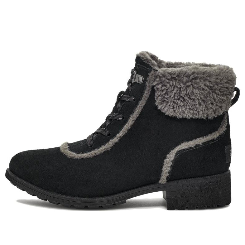 (WMNS) UGG Bodie Fur Lace Boot 'Black' 1153472-BLK