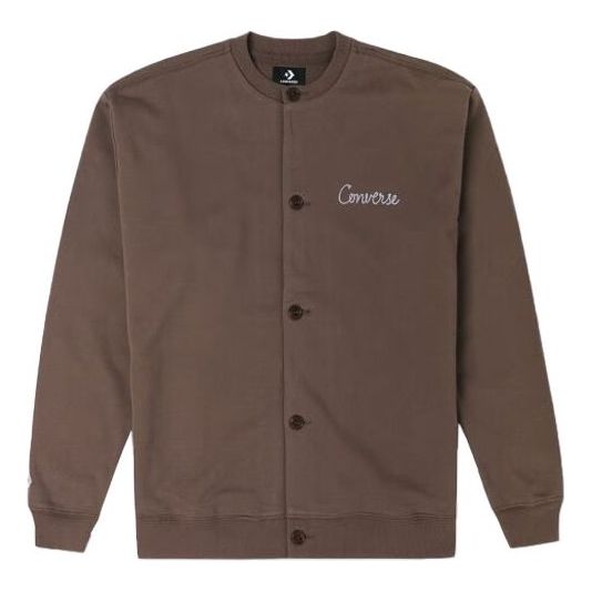 Converse Chain Stitch Elevated Cardigan Pullover 'Brown' 10024582-A03