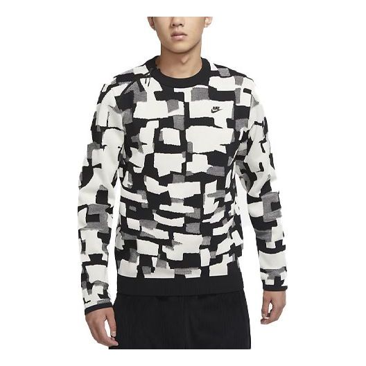 Men's Nike Sportswear Tech Pack Engineered Casual Round Neck Knit Pullover Wool Sweater Black DD6628-010