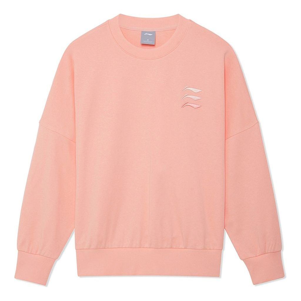 (WMNS) Li-Ning Triple Logo Sweatshirt 'Pink' AWDRF42-5