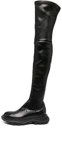 (WMNS) Alexander McQueen Hybrid Lace Up Boot 'Black' 641850WHSS21000