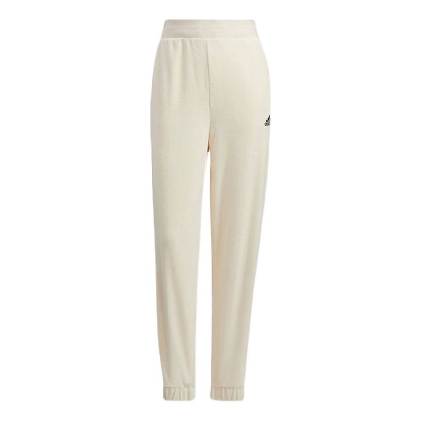 (WMNS) adidas Velour Pants 'White' HG1824