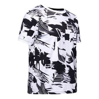 (WMNS) Under Armour Logo Live Training Sports Printing Short Sleeve Black White Printing 1355708-003