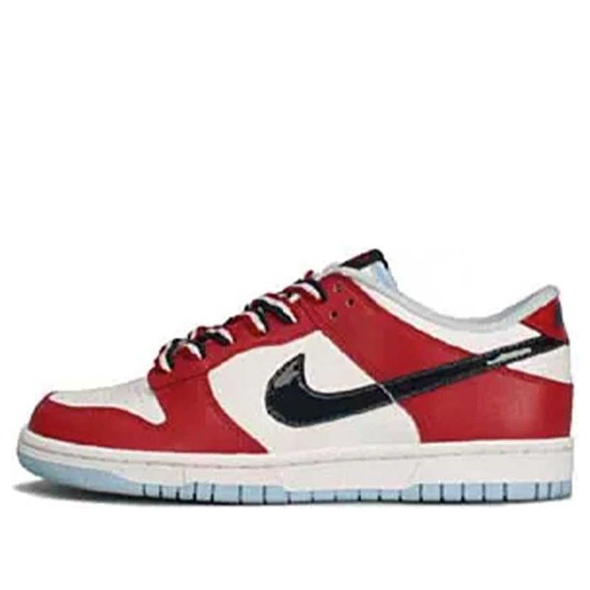 (WMNS) Nike Dunk Low 'White Mid Navy-Deep Red' 309324-144