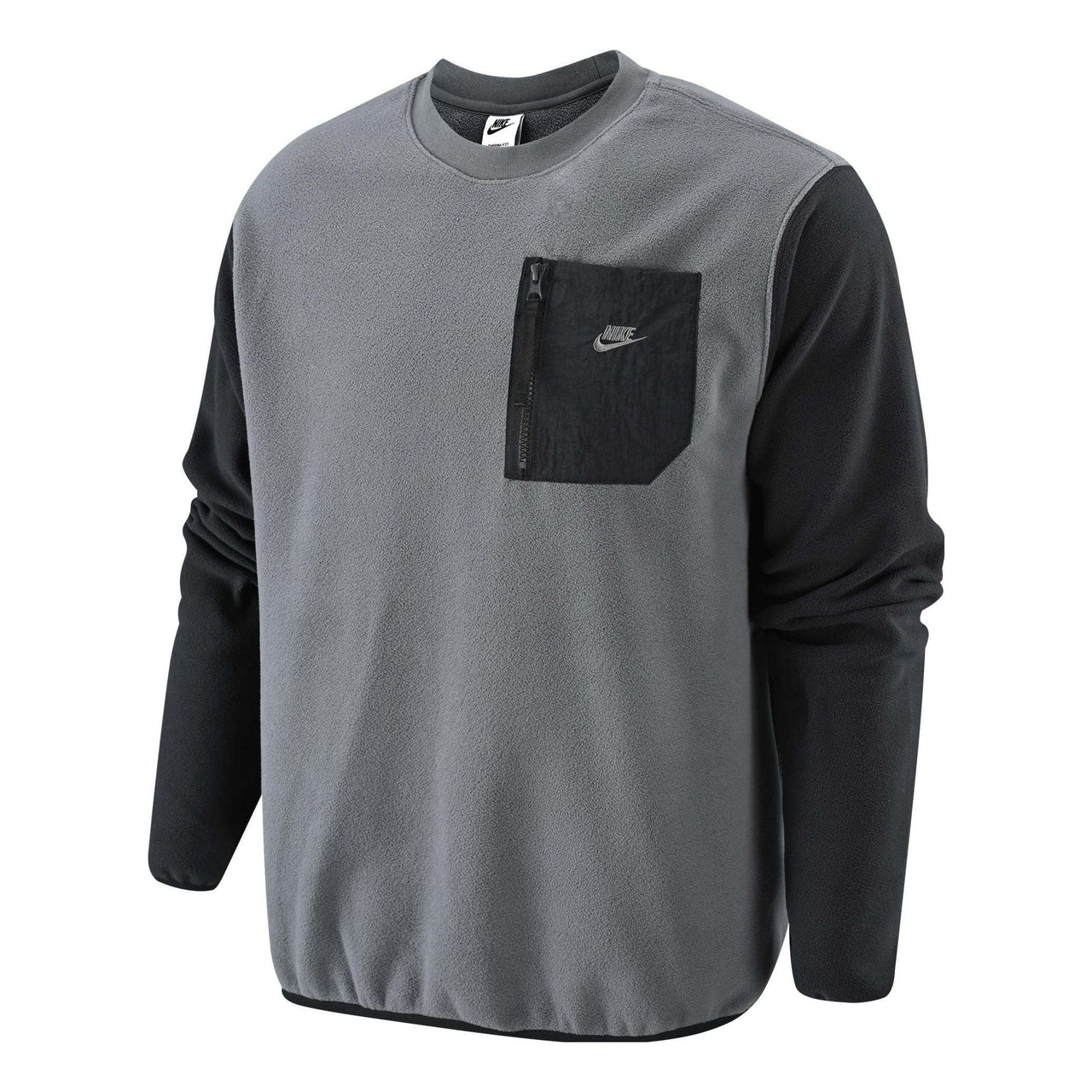 Nike pocket zipper splicing warm cotton-padded Hoodie 'Black' FD2376-068