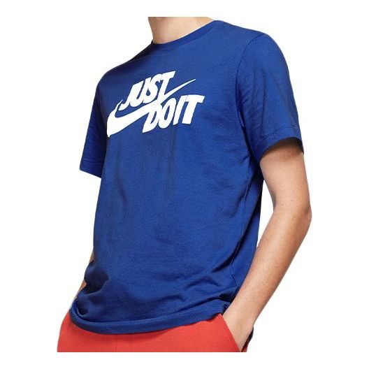 Nike Sportswear Jdi Alphabet Logo Printing Short Sleeve Royal blue AR5007-480