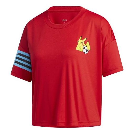 (WMNS) adidas x POKEMON Crossover Printing Training Sports Short Sleeve Red GN3006