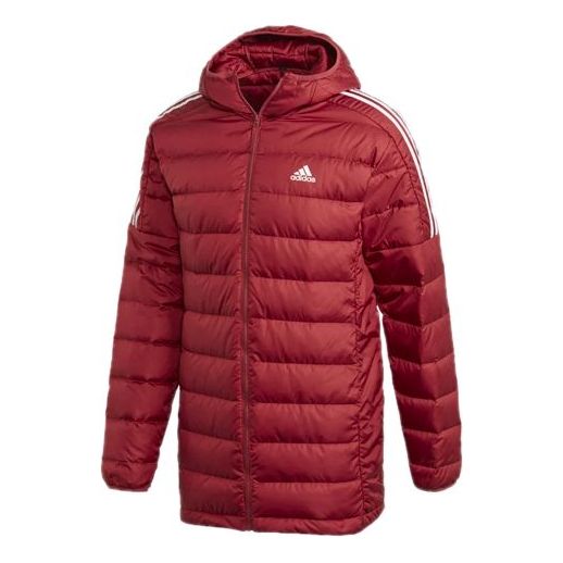 adidas Winter Long Cap Down Jacket Male Red GH4606